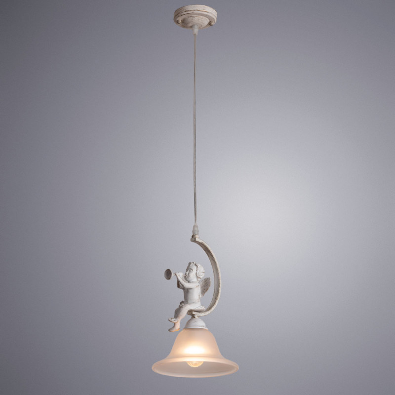 Подвесной светильник Arte Lamp Amur A1133SP-1WG белое золото, диаметр 20 см