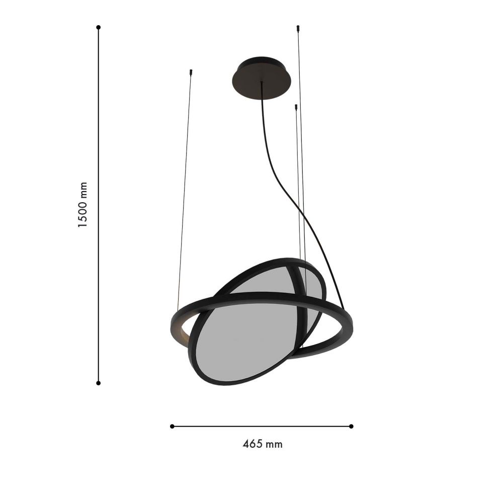 Подвес *50-150 см, 1*LED, 30W, 4000K, Favourite Pany 4636-1P, черный матовый