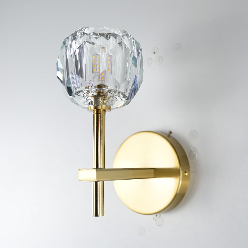Бра Boule de Cristal Single Sconce Brass 22*11*22 см, 1*G9*40W, ImperiumLoft 44.234, Латунь