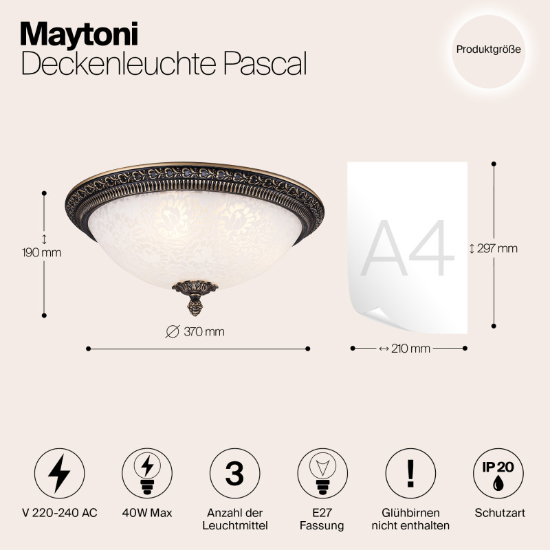 Светильник диаметр 37 см Maytoni C908-CL-03-R Бронза