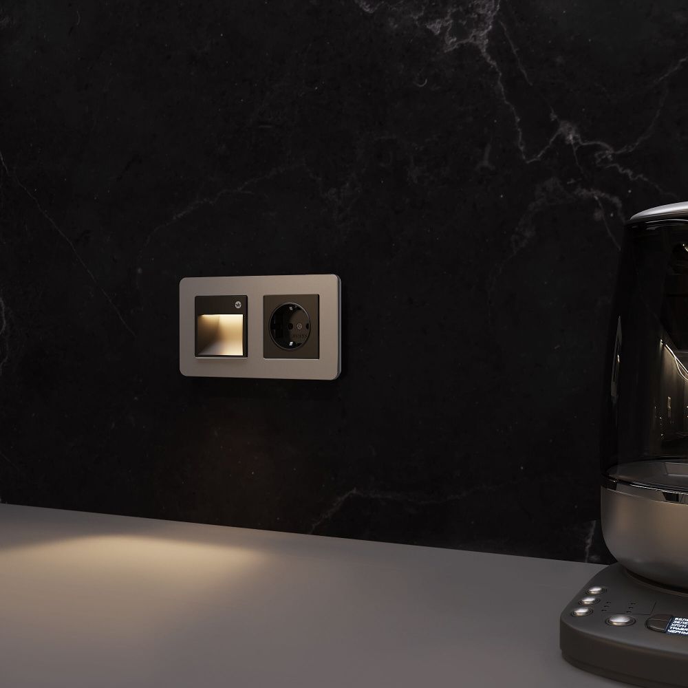 Встраиваемая LED подсветка Werkel W1154608 три режима с датчиком движения, черный матовый