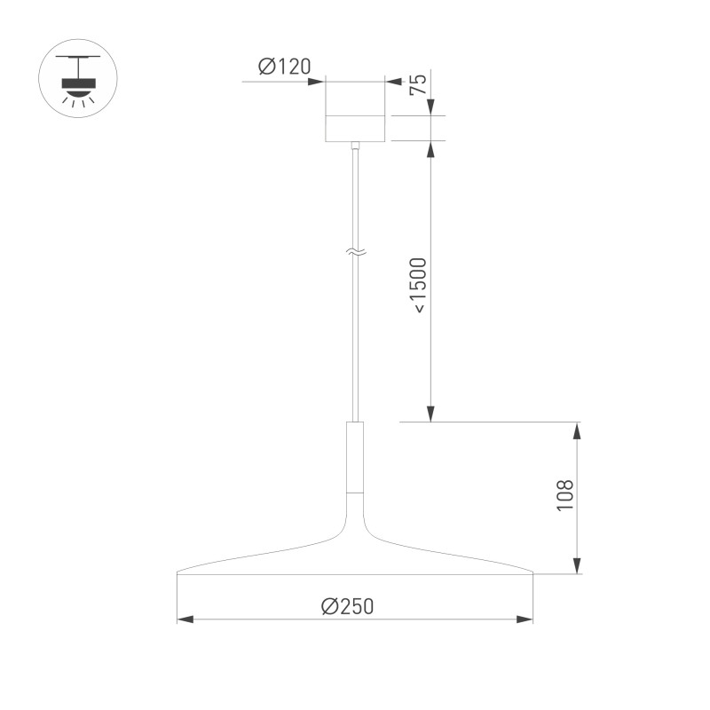Подвесной светильник Arlight 035931 *25*169 см, 8W, белый (дневной)K,