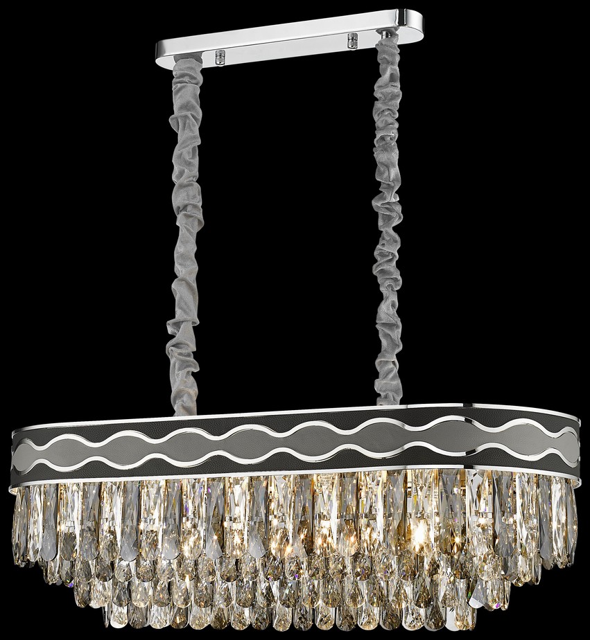 Светильник подвесной Wertmark Calista WE135.12.123, 88*38 см, хром, серый, черный