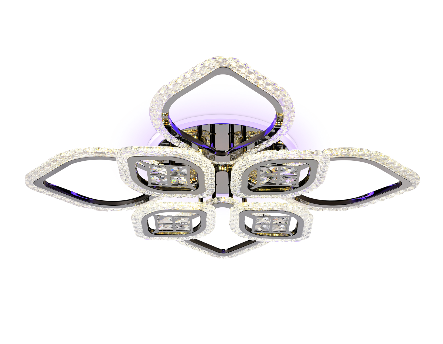 Светильник 75*75*12 см,  118W, 3000К, хром Ambrella Acrylica Ice FA283