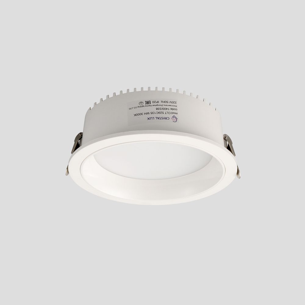 Светильник встраиваемый 13,5*4,6 см, вр 11,5 см, LED*12W, 3000K, Crystal Lux CLT 529 CLT 529C135 WH 3000K, Белый