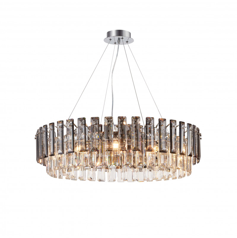 Люстра подвесная 80*80*60/120 см, 12*E14 40W Хром, Дымчатый, Прозрачный Stilfort Ton 2159/09/12P
