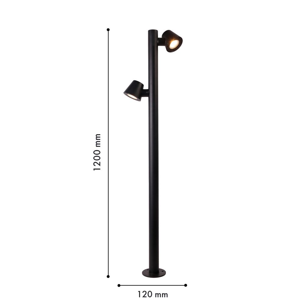 Уличный столб 35*5*120- см, *LED*20W, Favourite Bio 4744-2F, черный