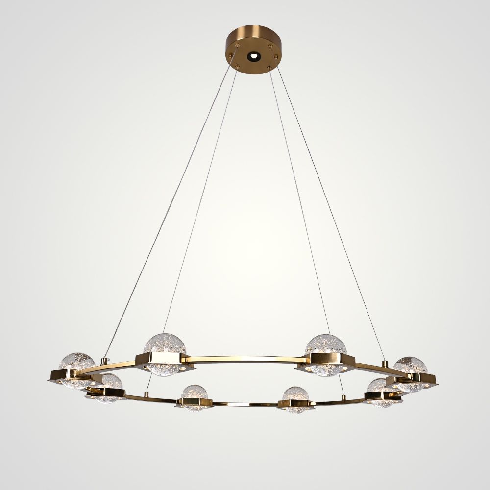 Подвесная люстра WALSH L9 90*90*150 см, 9*LED*5W, 3000K, ImperiumLoft walsh01, Латунь