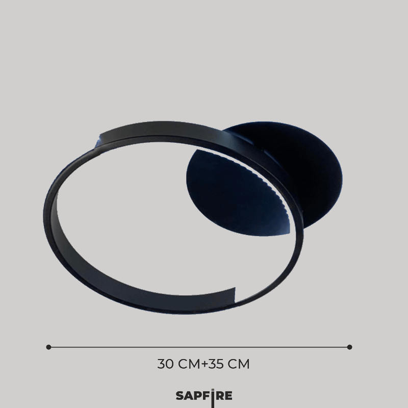 Светильник потолочный SPF-9404 BLACK/ЧЕРНЫЙ D350*300/H80/1/LED/2*28W 3 режима без ПДУ TERRA 22-10