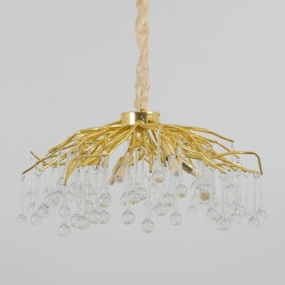 Светильник ElegantLight DZN-12209 GOLD/ЗОЛОТО  D400/H600+1500/6/G9/35W RAIN 23-12