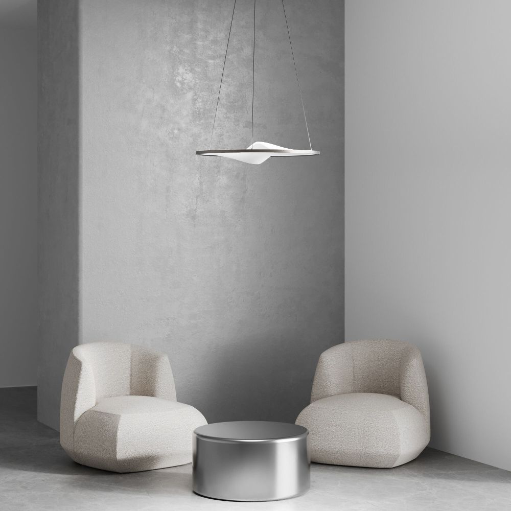 Подвесной светильник 59,5*59,5*150 см, LED*30W, 4000K, Eurosvet Occhio 40027/1 LED, серый;черный, a069309