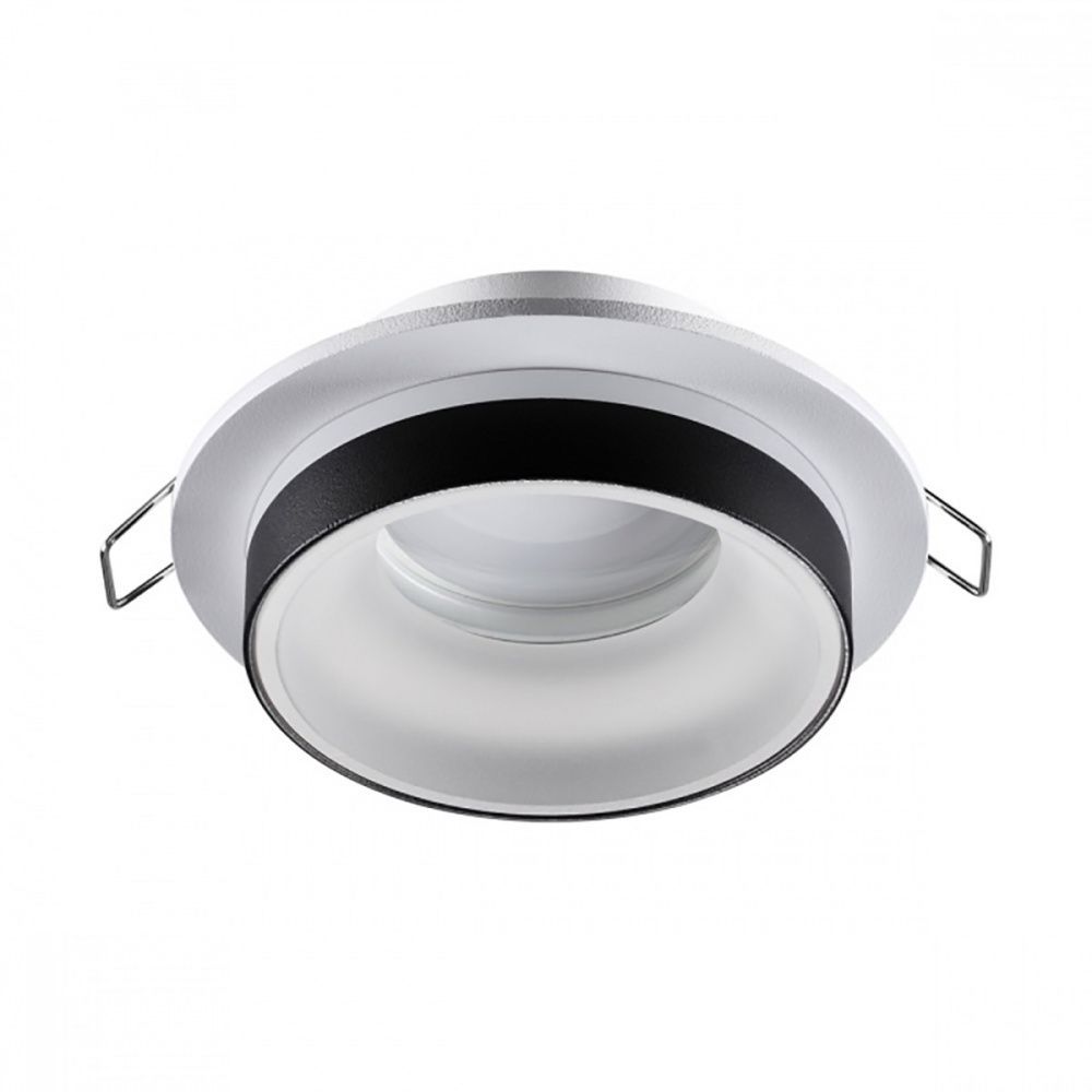 Встраиваемый светильник 10/7 см, GU10, IP44 Novotech WATER 370784 белый/черный