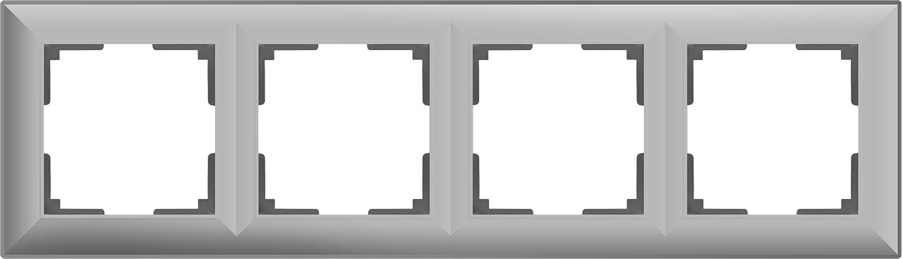 WL14-Frame-04/ Рамка на 4 поста (серебряный), 4690389109164
