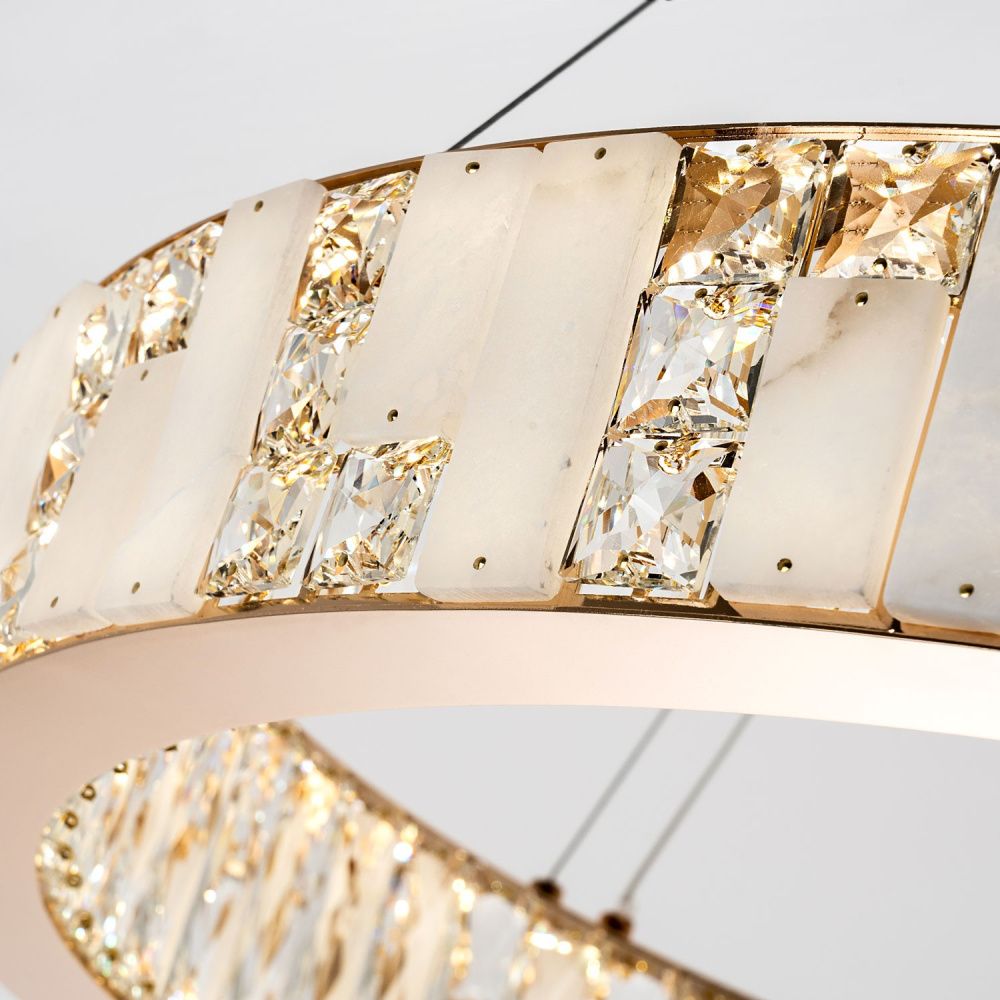 Подвесная люстра 80x50см, LED, 45Вт, 3000 / 6000K, Modelux ML.6985.800P GD Золото