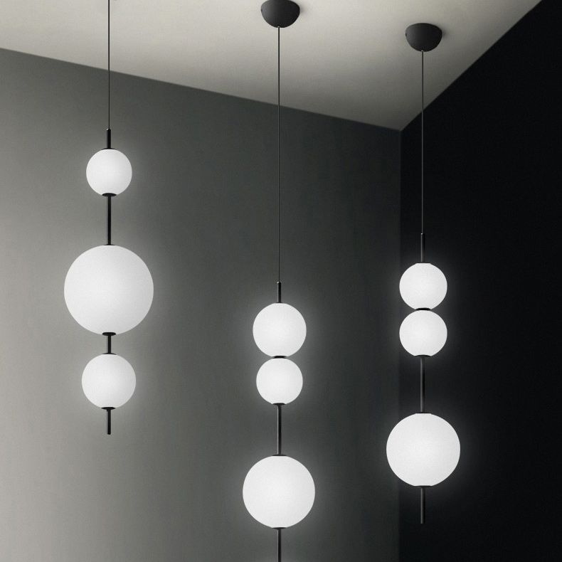 Подвесной светильник White beads Pendant D50 50*50*170 см, 3*LED*10W, 3000K, ImperiumLoft 40.2133-0, Чёрный