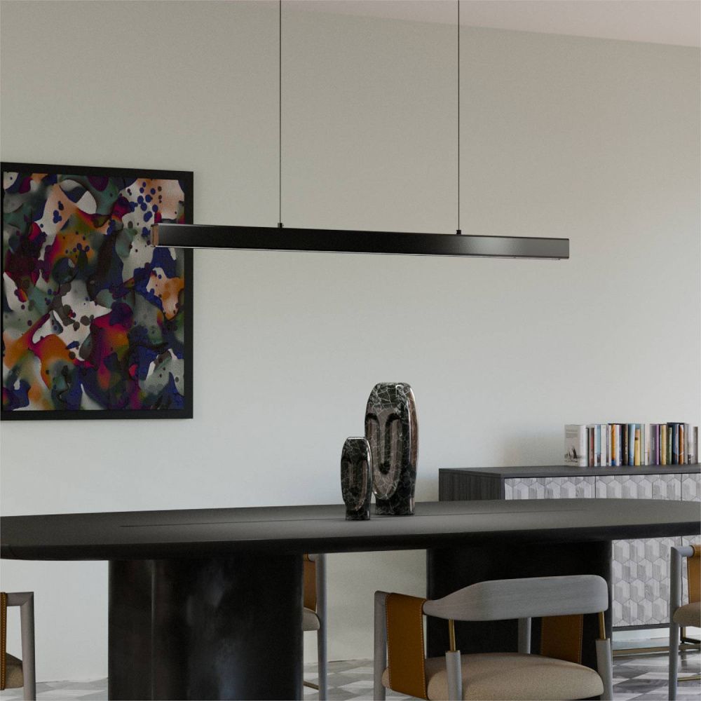 Светильник подвесной 120*10-190 см, 1*LED*48W, 3000-6000K, Lightera Baffin LE112L-120B WIFI, Черный