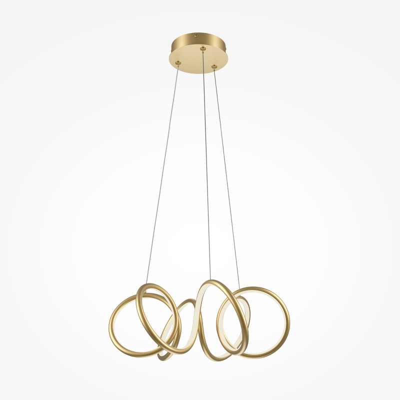 Подвесная люстра 50*50*324 см, LED, 52W, 3000К, Maytoni CURVE MOD241PL-L60BSK латунный