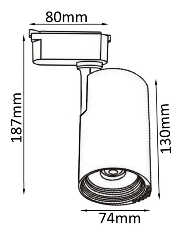 Cветильник трековый однофазный 7 см, 1*20W, 3000K, Crystal Lux CLT 0.31 007 20W BL Черный