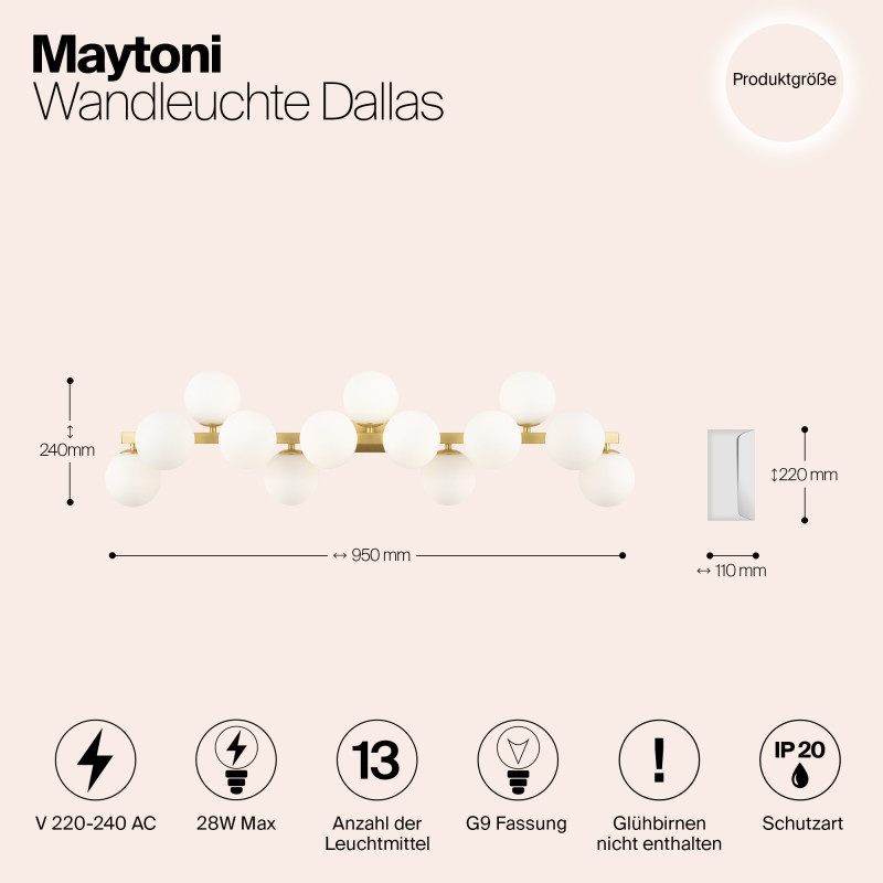 Светильник 89 см, Maytoni MOD547WL-13BS, латунь