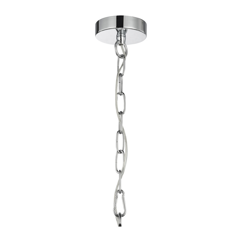Подвесная люстра Favourite Gelios 2930-7P, D630*H505/1590, хром, плафоны из белой атласной ткани, декоративные элементы из прозрачного стекла