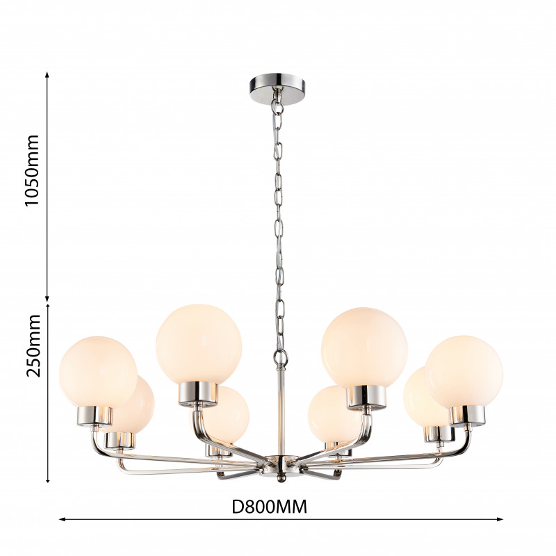 Подвесная люстра Favourite Priscis 2598-8P, D800*H250/1300, полированный никель