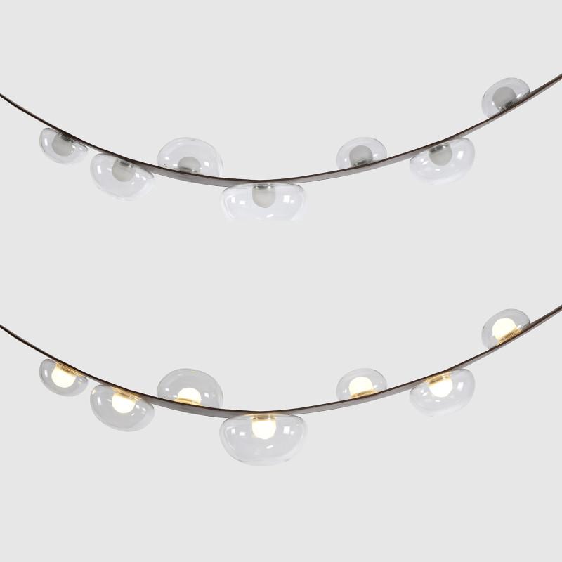 Светильник подвесной 304*9,5*8 см, LED*7*5W 3000K Crystal Lux BOSQUE SP7 L3000 BROWN/TRANSPARENT Коричневый