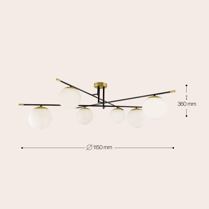 Потолочная люстра Maytoni Nostalgia MOD048CL-06G, золото-черный