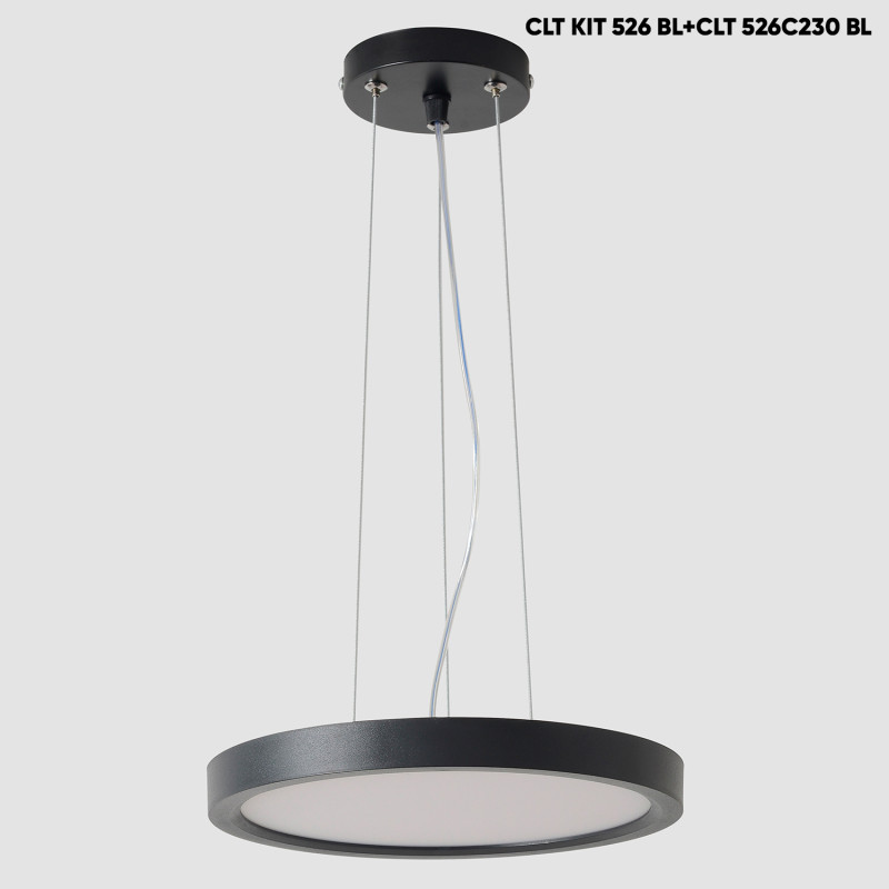 Светильник потолочный 23 см, 18W, 3000-6000K, Crystal Lux CLT 526C230 BL, черный