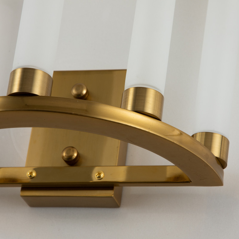 Бра Favourite Geyser 3015-5W, D155*W260*H220, латуни, цилиндрические плафоны разной высоты из матового стекла