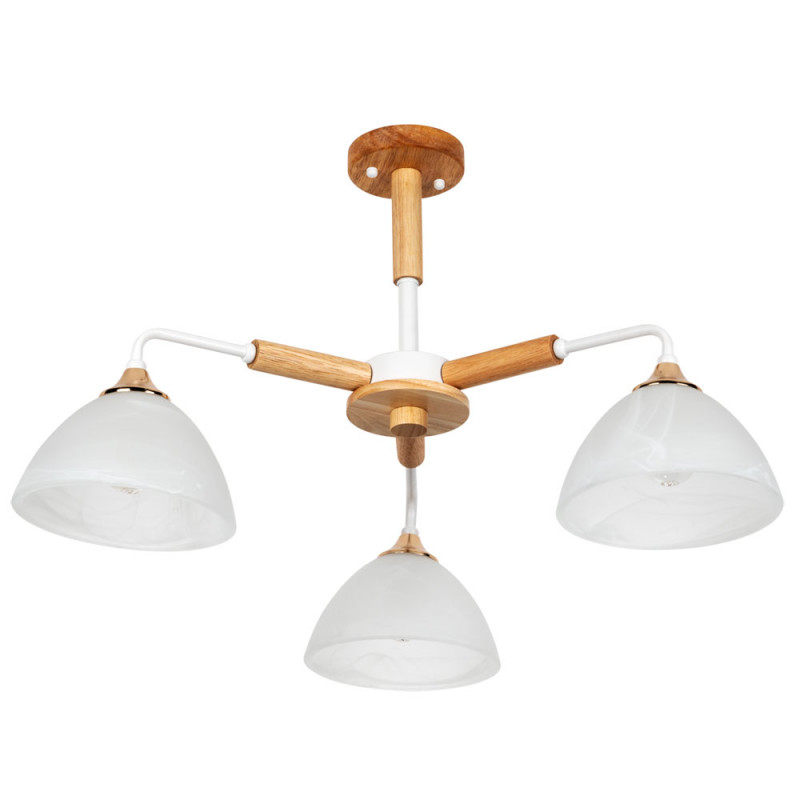 Потолочная люстра Arte Lamp Matthew A5032PL-3BR, диаметр 65 см, белый-дерево