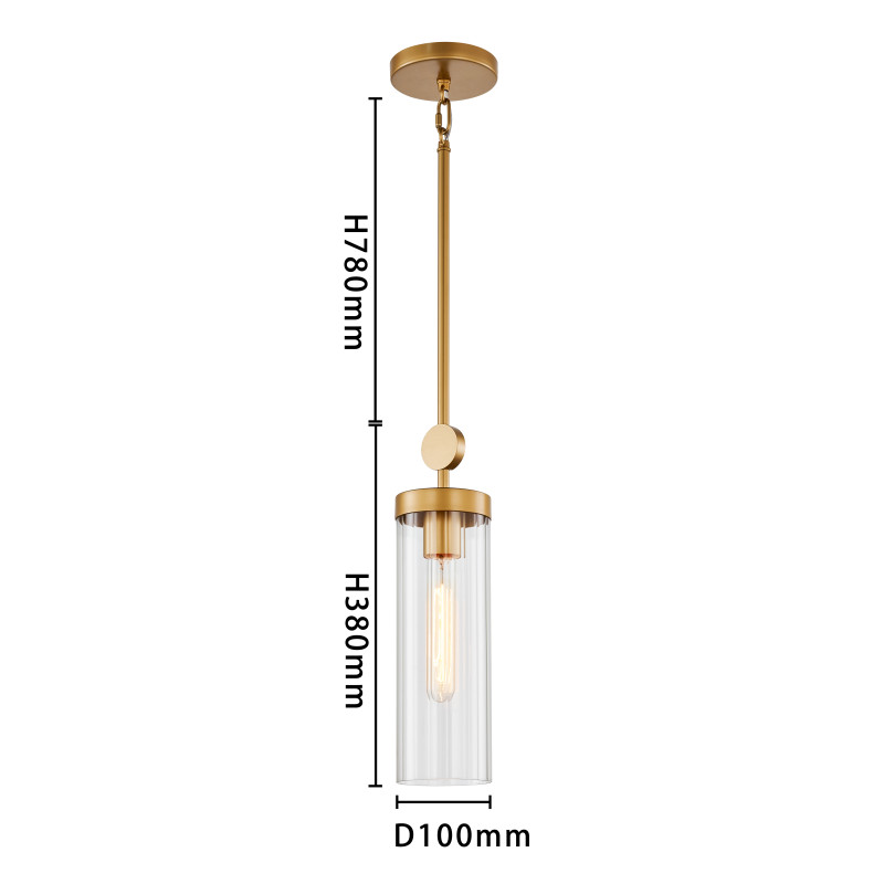 Подвес Favourite Radiales 3099-1P, D105*H645/1265, золота, плафон из прозрачного рельефного стекла, круглый декоративный элемент цвета золота