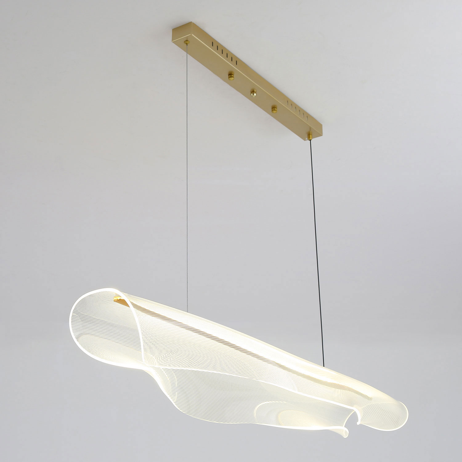 Линейно-подвесной светильник 113*35 см, 1*LED 4000K Lussole Bradford LSP-7294 матовое золото