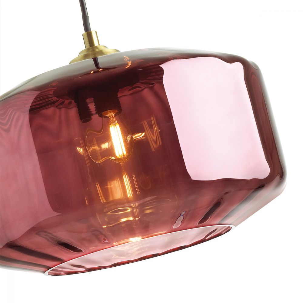 Подвес Odeon Light BINGA 4782/1 диаметр 30 см, Бордовый прозрачный