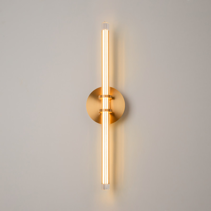 Бра 60*9*14 см, LED, 12W, 3000К, Maytoni Plume MOD340WL-L10BS3K латунный