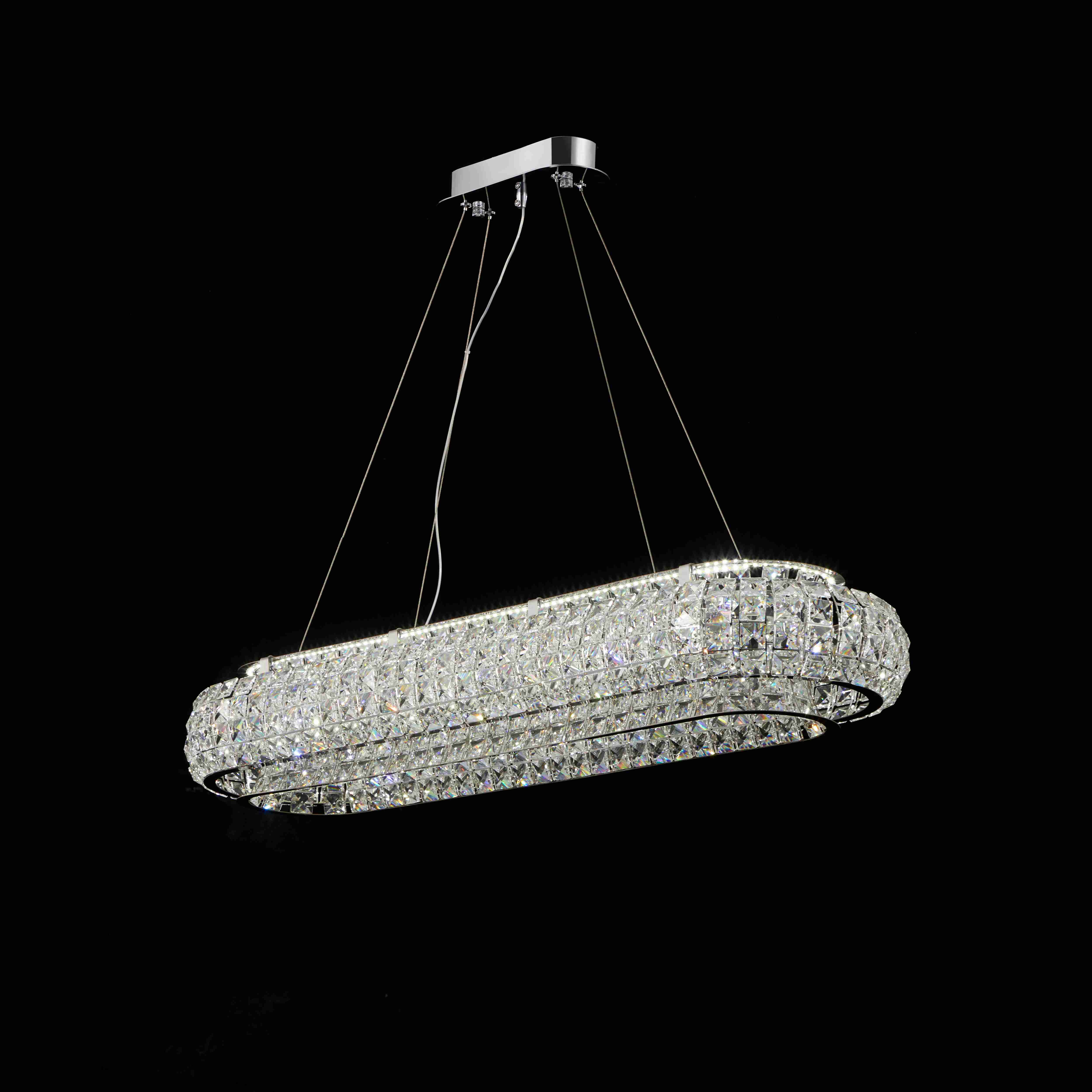 Люстра 1000*300*160, LED, 150W 3000-6000K NewRgy Cristallo E70-L1000*W300*H160 CHROME, Хром