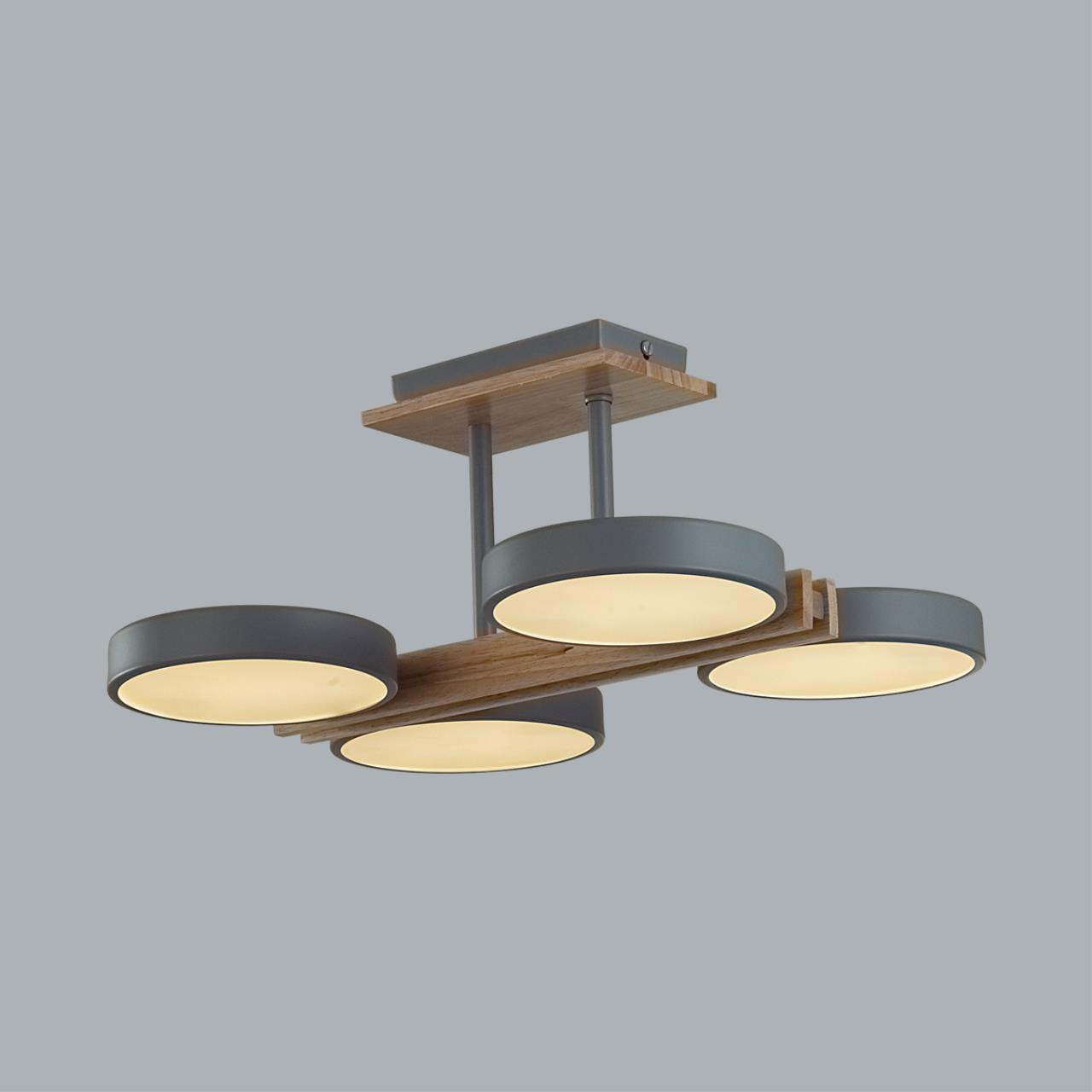 Потолочный светильник 33*40*17 см, 1*LED*108W 3000-4000-6000K Lumion Plato 8031/72CL серый, дерево