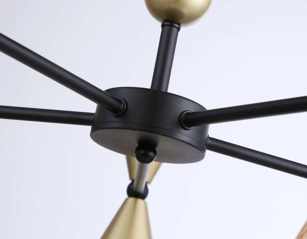 Подвесной светильник **25-38 см, 5*E27*60W, K, Ambrella Light Traditional TR3171, черный, золото