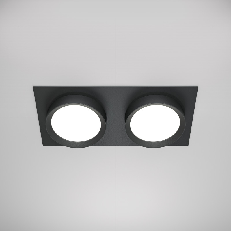 Встраиваемый светильник 22*11*4,5 см, 2 GX53*15W Hoop DL086-02-GX53-SQ-B Maytoni Downlight, Черный