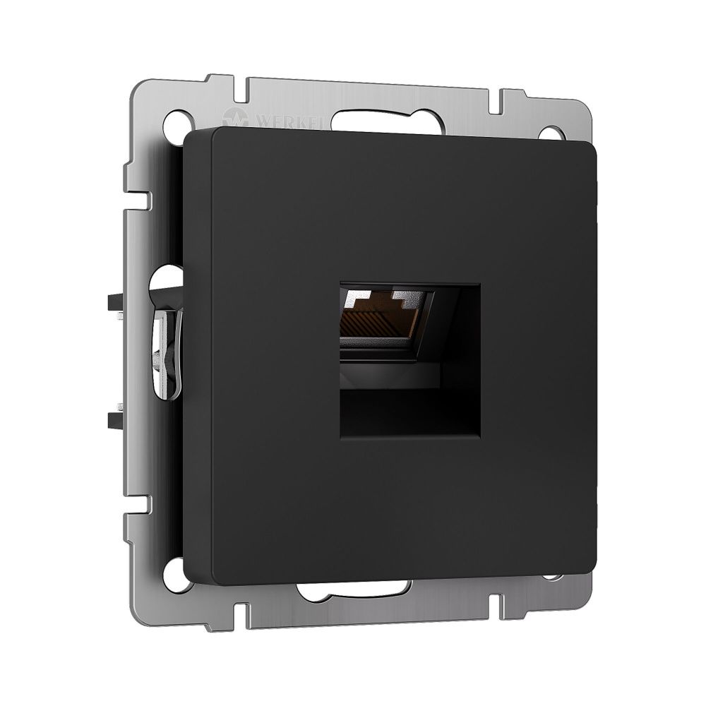 W5120108 Розетка Ethernet RJ-45 cat. 6A экранированная, черный матовый Werkel, 4690389213496