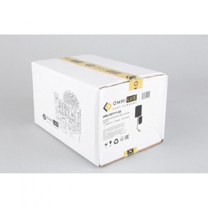 Бра 21*16*16 см, 2*E27, 60W, Omnilux Omnilux 627 OML-62711-02, черный