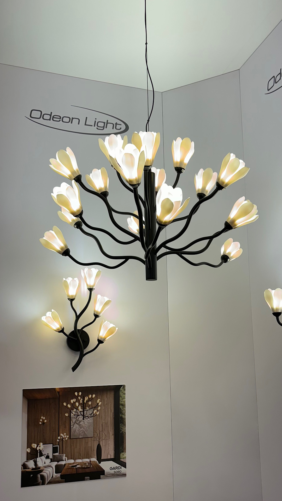 Бра 5*G4 LED*5W Odeon Light Gardi 5090/5W, черный матовый