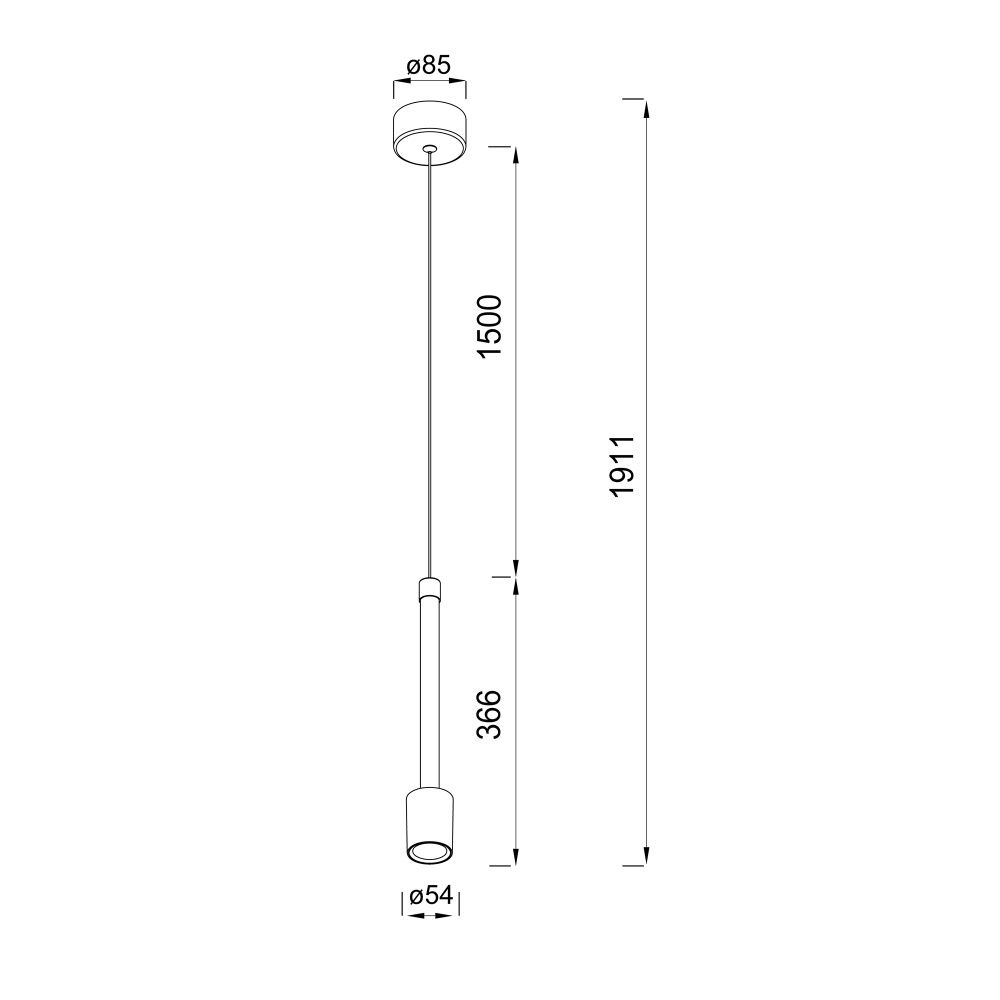 Подвесной светильник 8,5*191,1 см, *LED*7W, 3000K, Mantra Fugaz MAN8946, белый