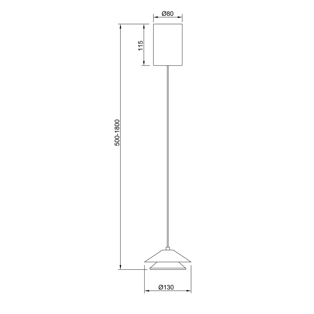 Подвесной светильник 13*180 см, *LED*5W, 3000K, Mantra Piccola MAN9033, черный