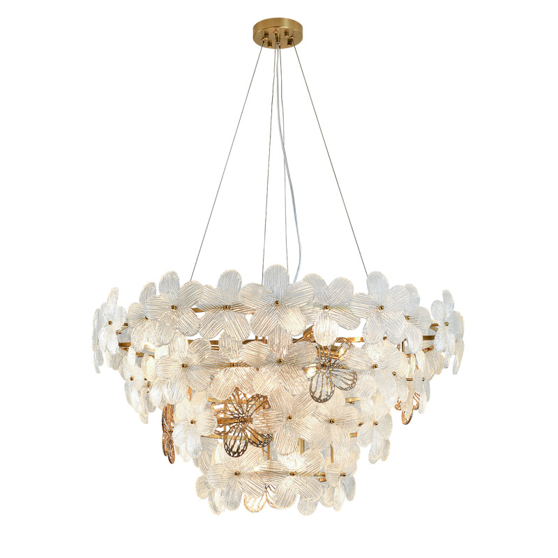 Подвесная люстра 81*81*144 см, 10*E14, 600W, Indigo FIORI V000556 бронзовый, 12049/10P Brass