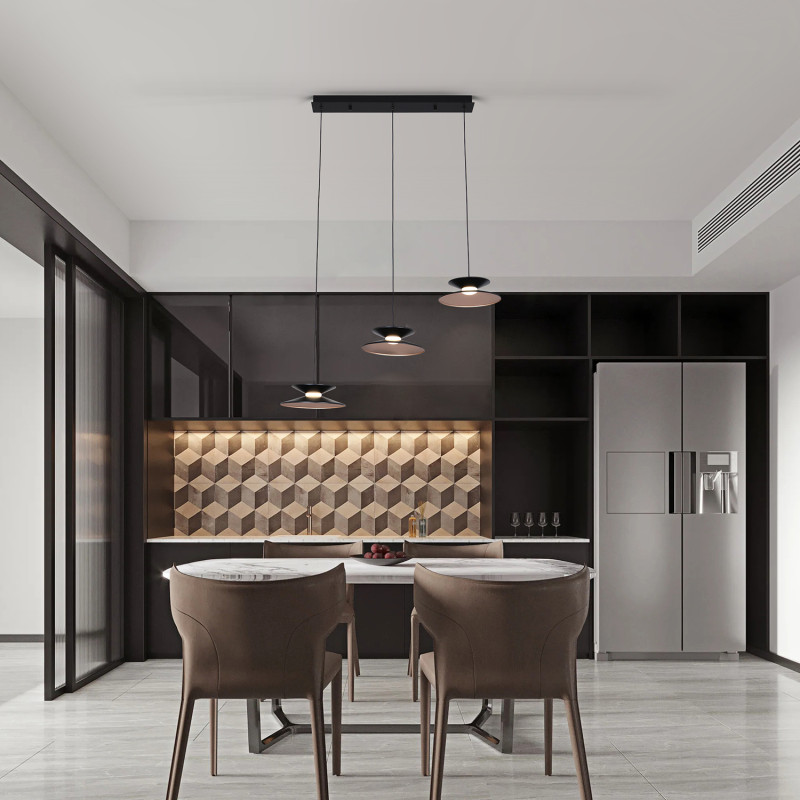 Каскадная люстра 70*20*180 см, 12.9W, Favourite Platt 4372-3P матовое золото, черный матовый и белый акрил