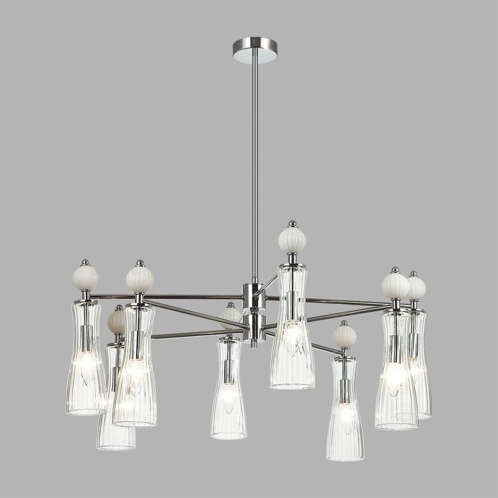 Люстра *80*88-88 см, 8*E14*40W, Lumion Emily LUM8268/8, хром; белый