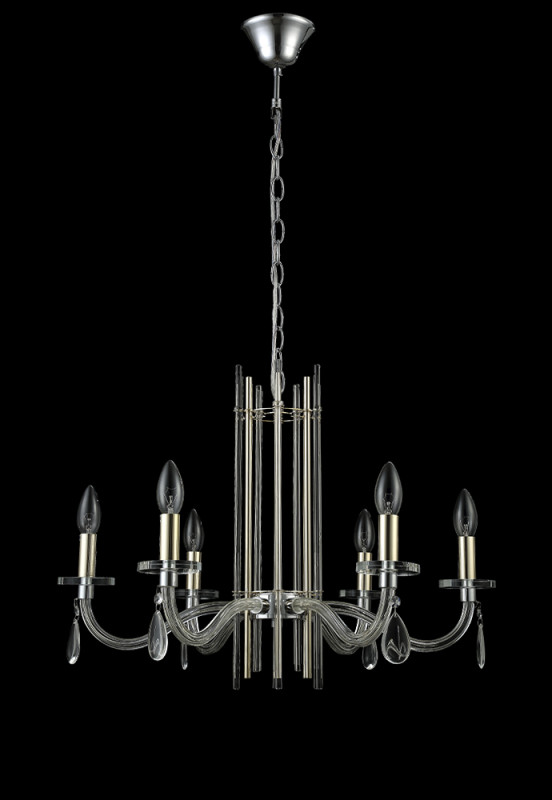 Люстра 62 см, Crystal L ux AURELIO SP6 GOLD+CHROME/TRANSPARENT Хром/Золото