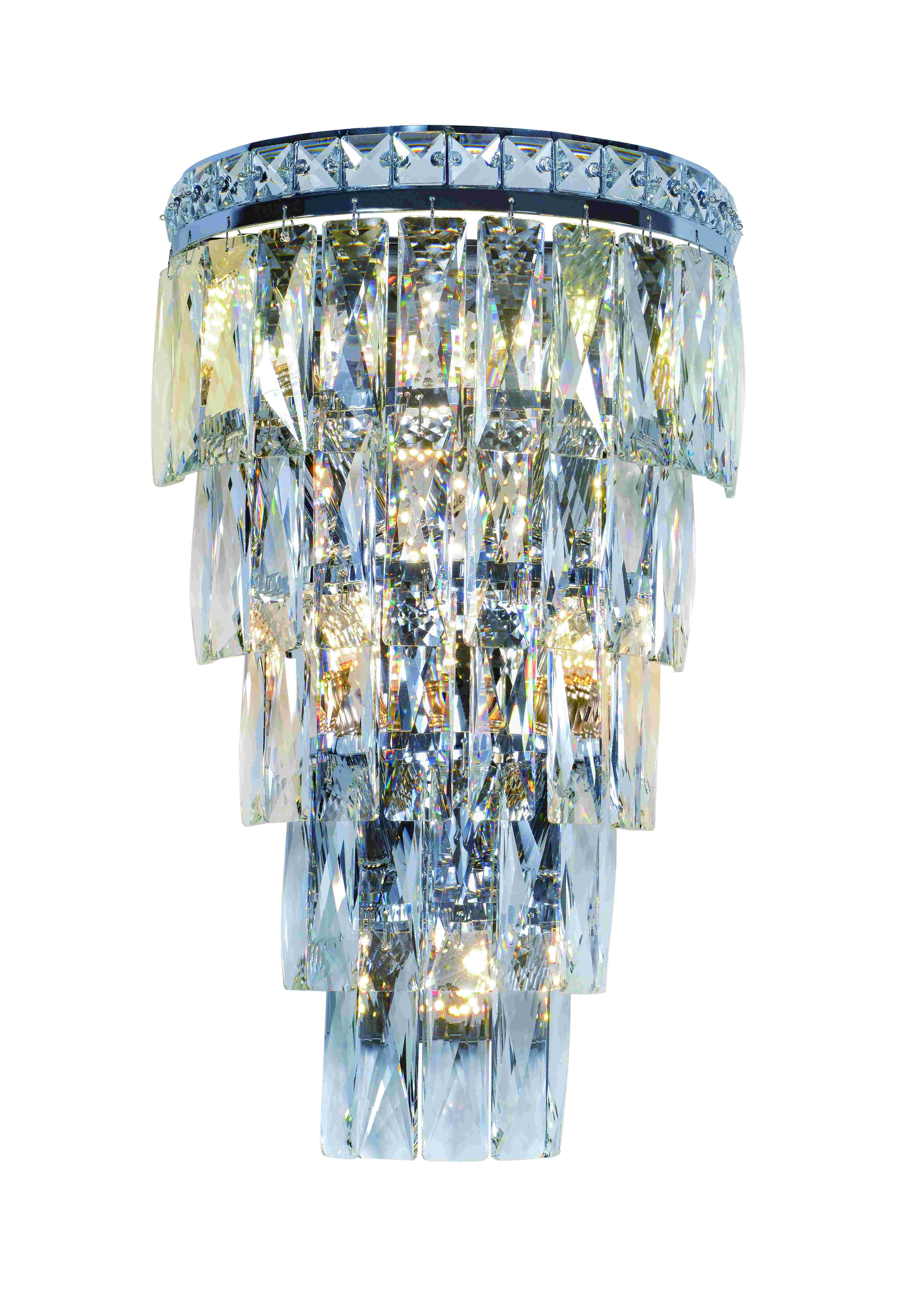 Бра 260*160*450, 4+3*E14+Led, 40W NewRgy Cristallo W2785R/4+3A CHROME+CLEAR, Хром+Прозрачный