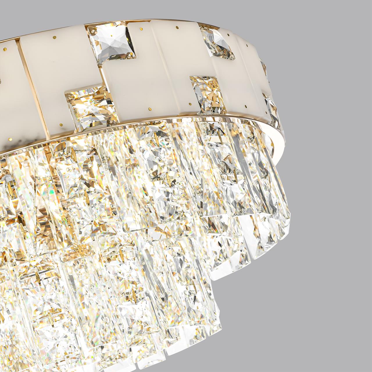 Люстра 50*50*150 см, E14 12*11*40W,  К, Odeon Light Chessi 5076/11, золото/прозрачный/белый