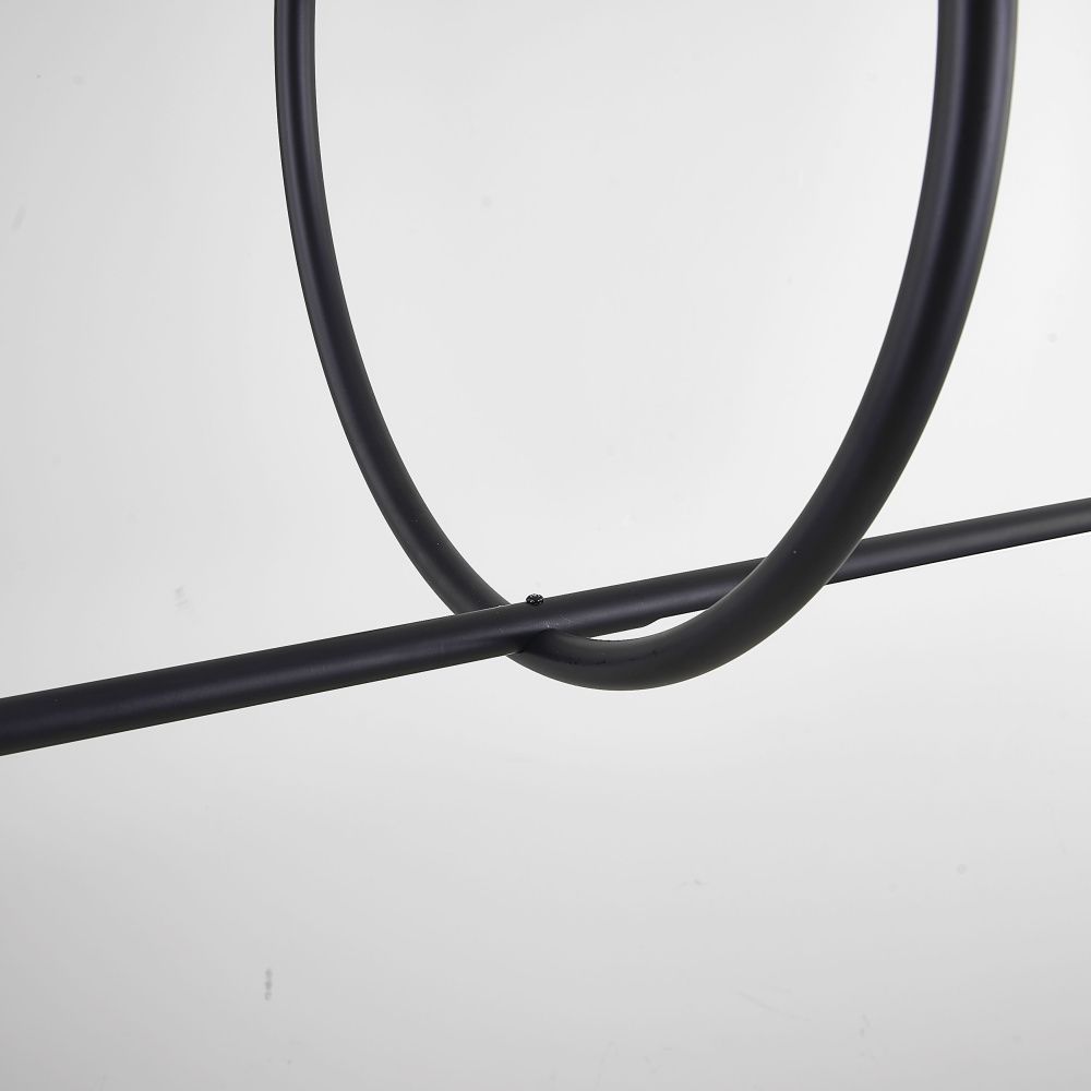 Подвесной светильник SUSPENSION CERCLE ET TRAIT – GRAPHITE SATINE L120 120*45*45 см, 1*LED*25W, 3000K, ImperiumLoft 40.1282-0, Чёрный